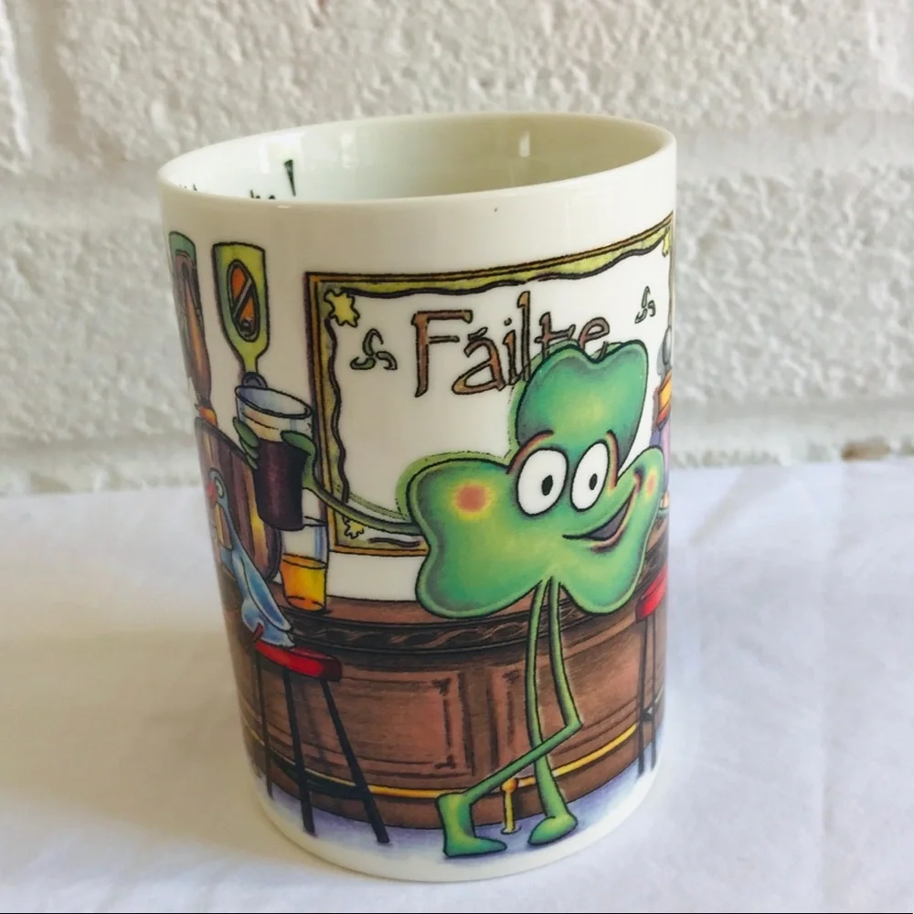 IRISH SHAMROCK TALES Mug Bone China Slainte! Coffee Tea Ireland
